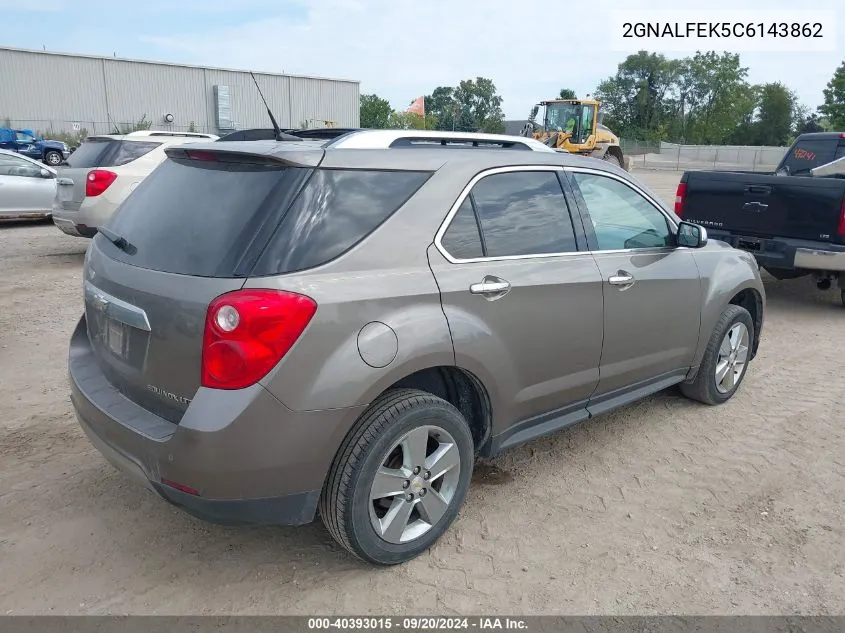 2012 Chevrolet Equinox Ltz VIN: 2GNALFEK5C6143862 Lot: 40393015