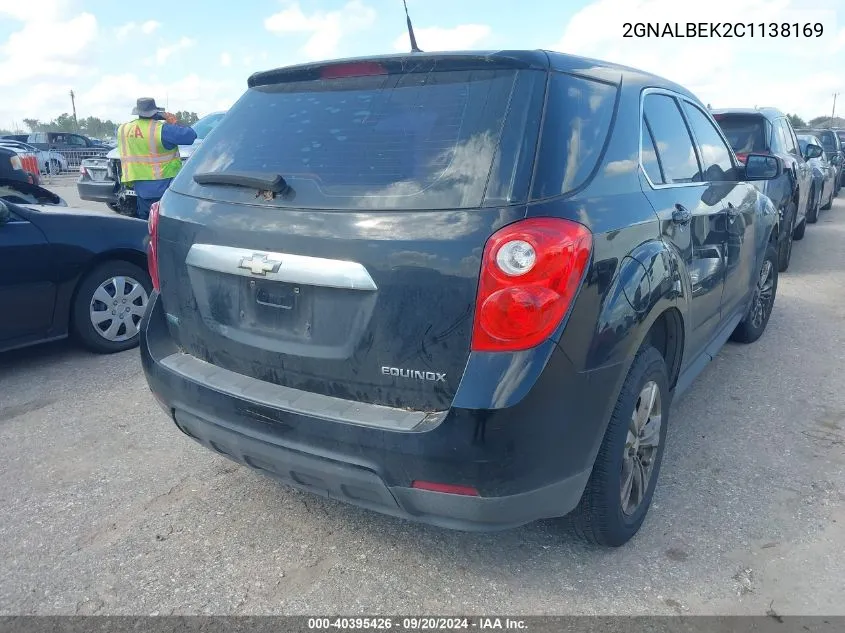 2012 Chevrolet Equinox Ls VIN: 2GNALBEK2C1138169 Lot: 40395426