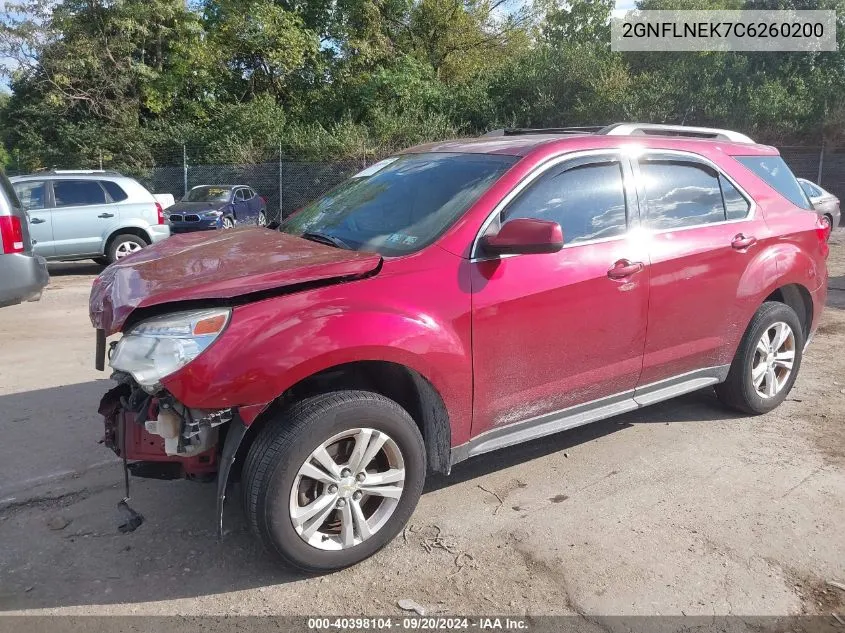 2012 Chevrolet Equinox 2Lt VIN: 2GNFLNEK7C6260200 Lot: 40398104