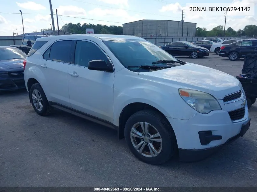 2012 Chevrolet Equinox Ls VIN: 2GNALBEK1C6294142 Lot: 40402663