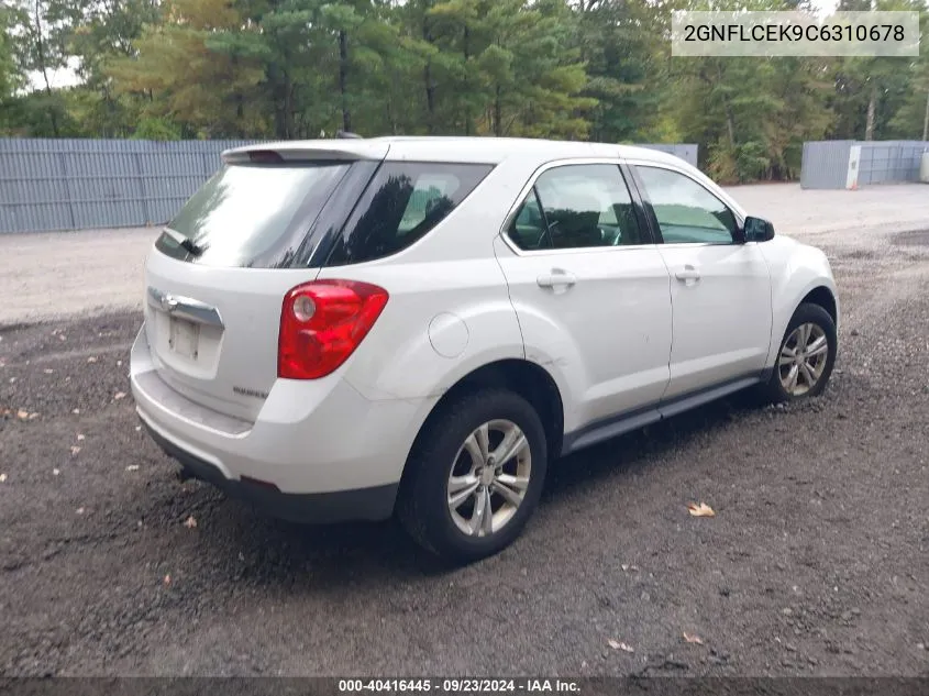 2012 Chevrolet Equinox Ls VIN: 2GNFLCEK9C6310678 Lot: 40416445