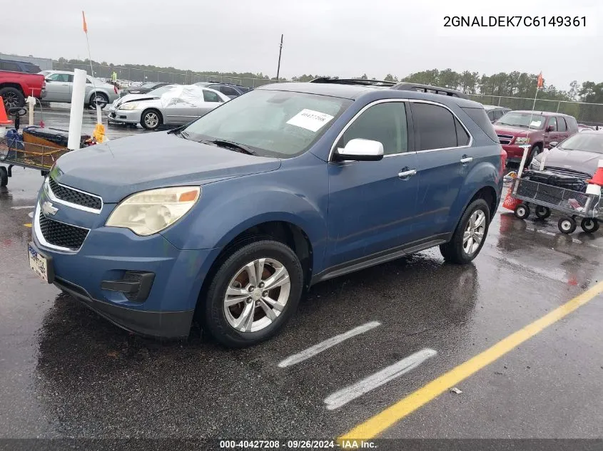 2012 Chevrolet Equinox 1Lt VIN: 2GNALDEK7C6149361 Lot: 40427208