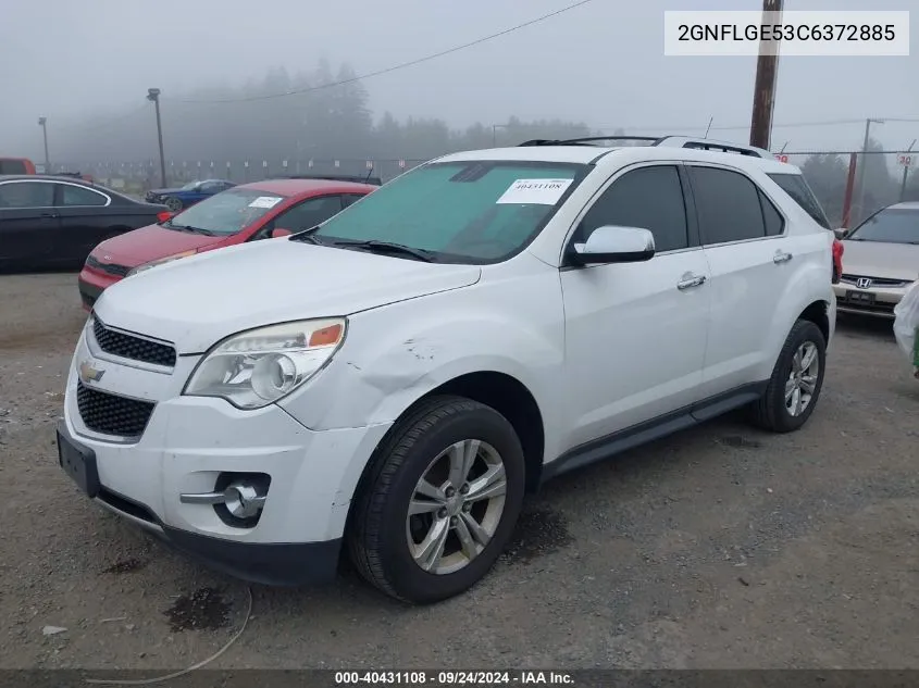 2012 Chevrolet Equinox Ltz VIN: 2GNFLGE53C6372885 Lot: 40431108