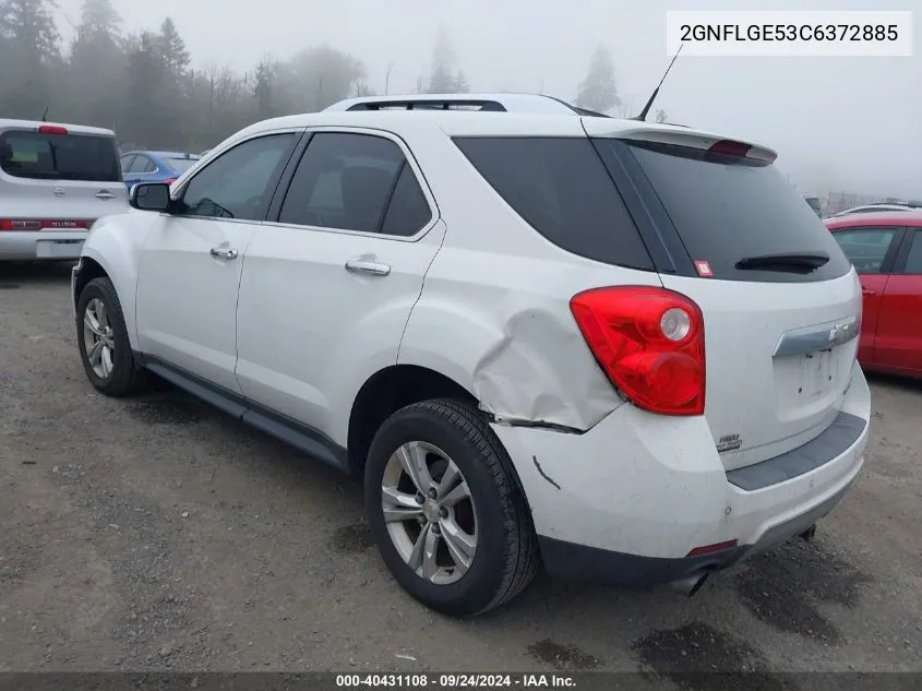 2012 Chevrolet Equinox Ltz VIN: 2GNFLGE53C6372885 Lot: 40431108