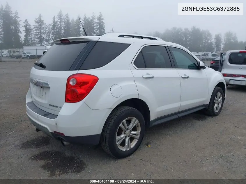 2012 Chevrolet Equinox Ltz VIN: 2GNFLGE53C6372885 Lot: 40431108