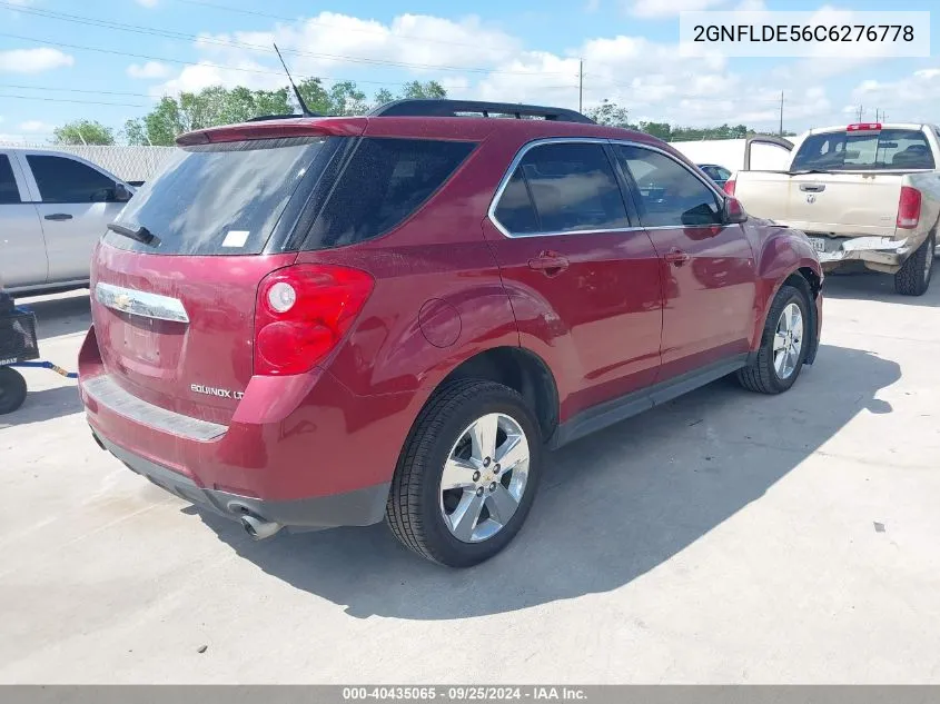 2012 Chevrolet Equinox 1Lt VIN: 2GNFLDE56C6276778 Lot: 40435065