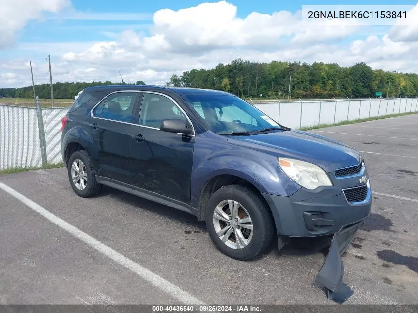 2012 Chevrolet Equinox Ls VIN: 2GNALBEK6C1153841 Lot: 40436540