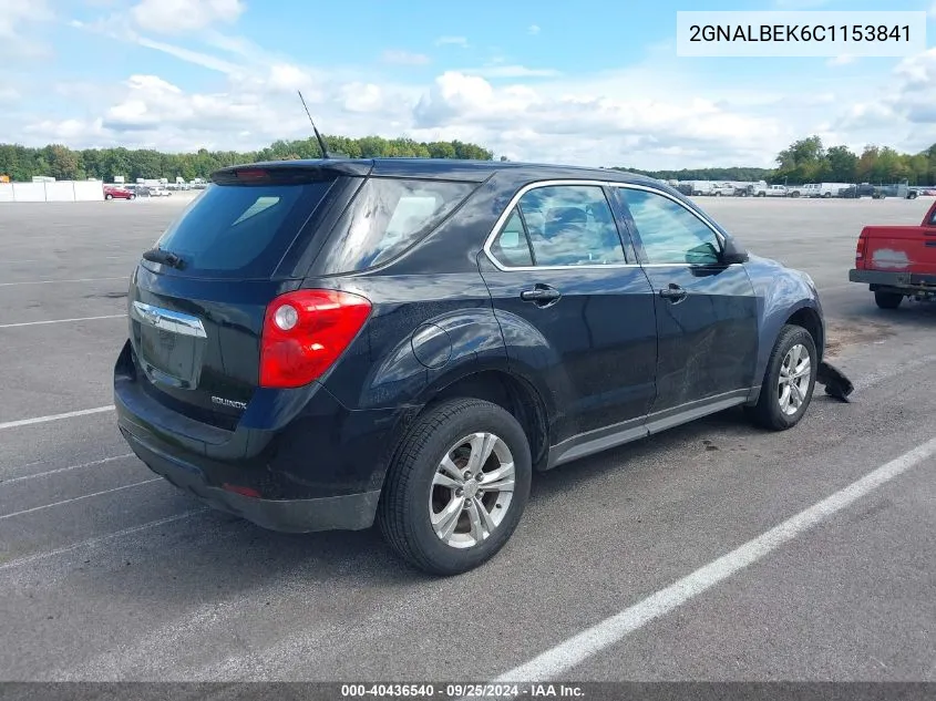 2012 Chevrolet Equinox Ls VIN: 2GNALBEK6C1153841 Lot: 40436540