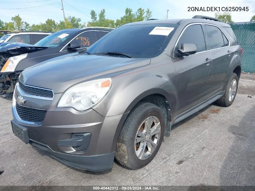 2012 Chevrolet Equinox 1Lt VIN: 2GNALDEK1C6250945 Lot: 40442312