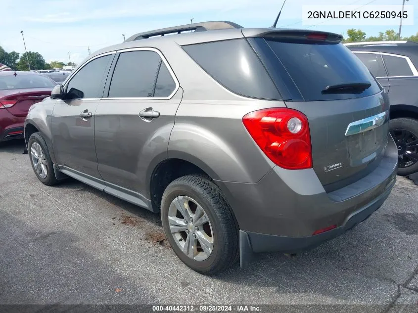 2012 Chevrolet Equinox 1Lt VIN: 2GNALDEK1C6250945 Lot: 40442312