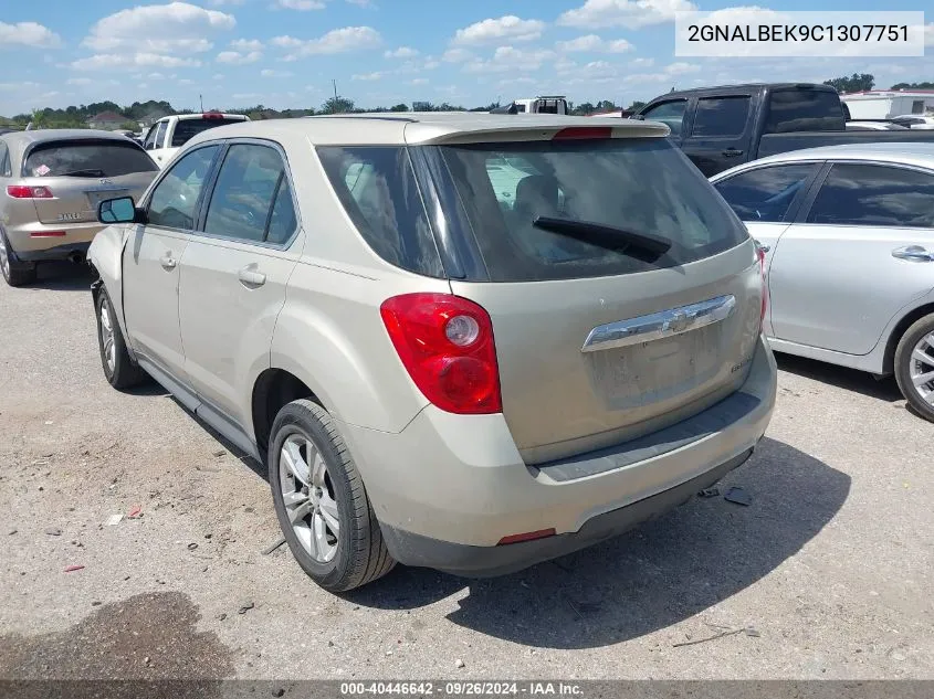 2012 Chevrolet Equinox Ls VIN: 2GNALBEK9C1307751 Lot: 40446642