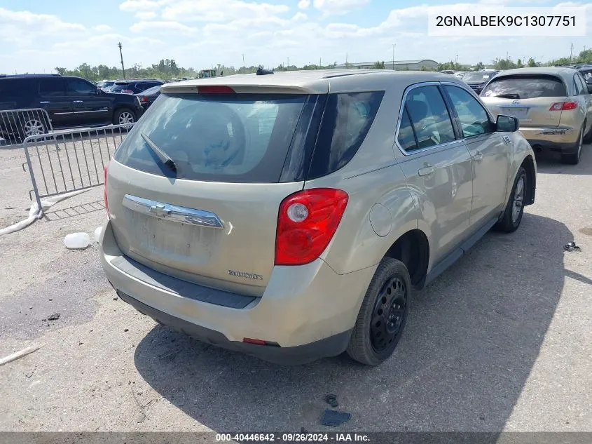 2012 Chevrolet Equinox Ls VIN: 2GNALBEK9C1307751 Lot: 40446642