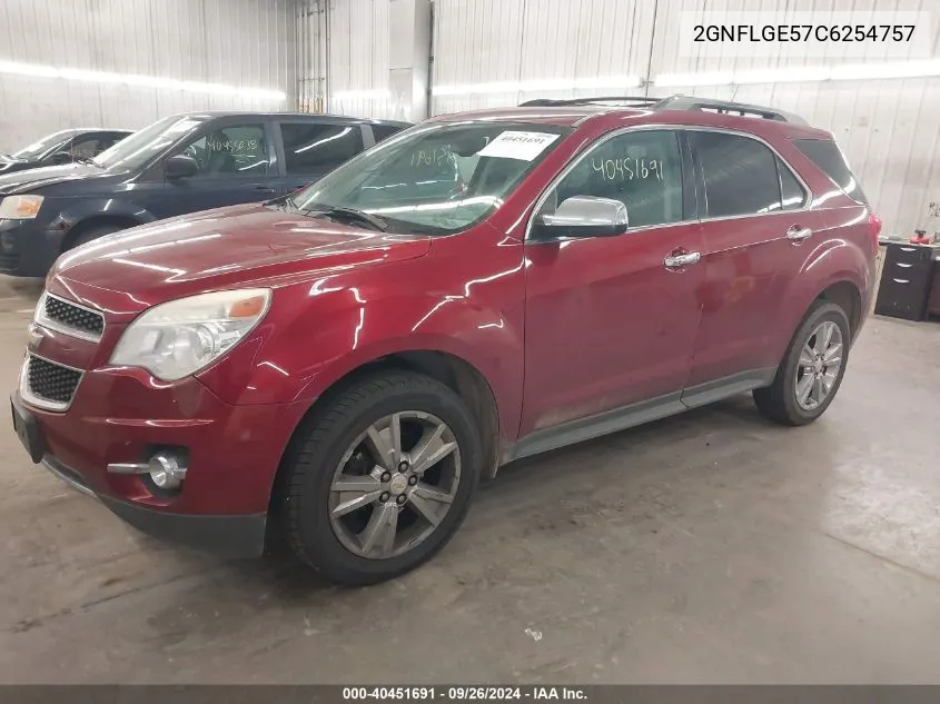 2012 Chevrolet Equinox Ltz VIN: 2GNFLGE57C6254757 Lot: 40451691