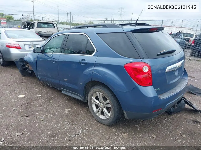 2012 Chevrolet Equinox 1Lt VIN: 2GNALDEK3C6121945 Lot: 40455138