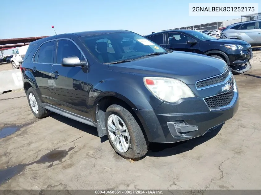 2012 Chevrolet Equinox Ls VIN: 2GNALBEK8C1252175 Lot: 40458551