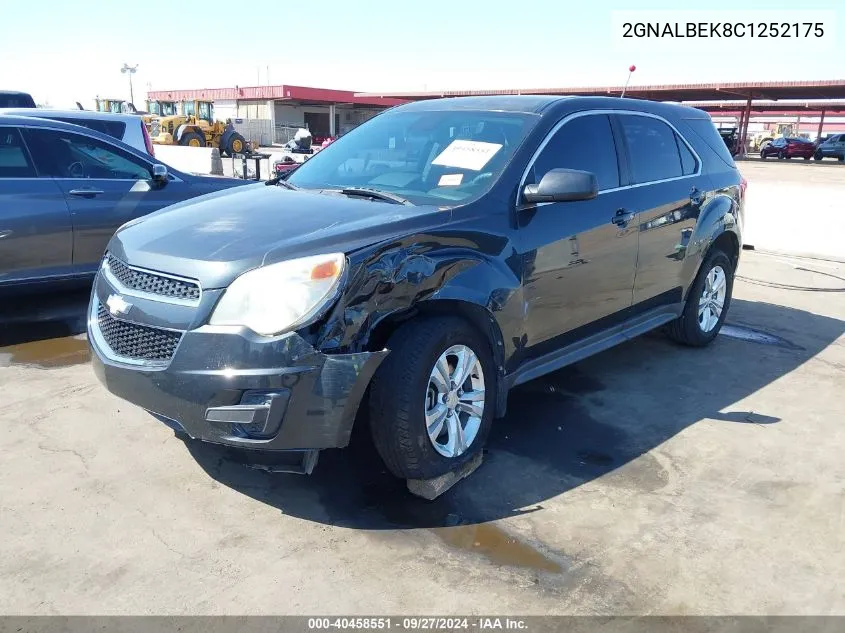 2012 Chevrolet Equinox Ls VIN: 2GNALBEK8C1252175 Lot: 40458551