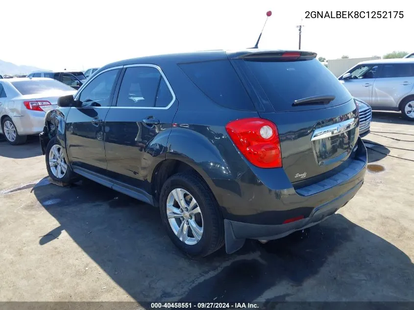 2012 Chevrolet Equinox Ls VIN: 2GNALBEK8C1252175 Lot: 40458551