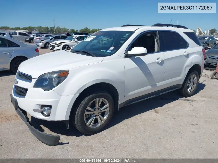 2012 Chevrolet Equinox 2Lt VIN: 2GNALPEK3C1172067 Lot: 40458855