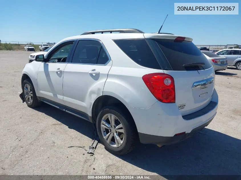 2012 Chevrolet Equinox 2Lt VIN: 2GNALPEK3C1172067 Lot: 40458855