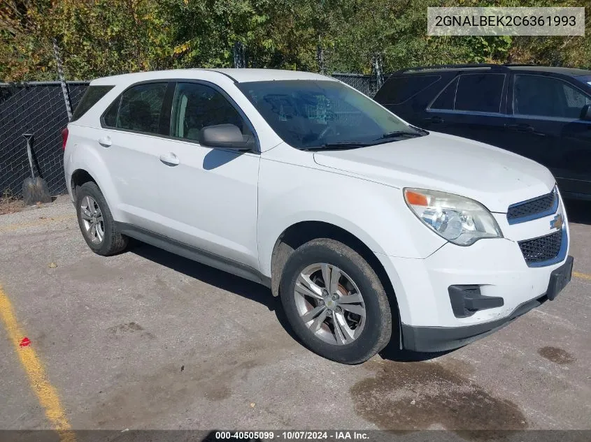 2012 Chevrolet Equinox Ls VIN: 2GNALBEK2C6361993 Lot: 40505099