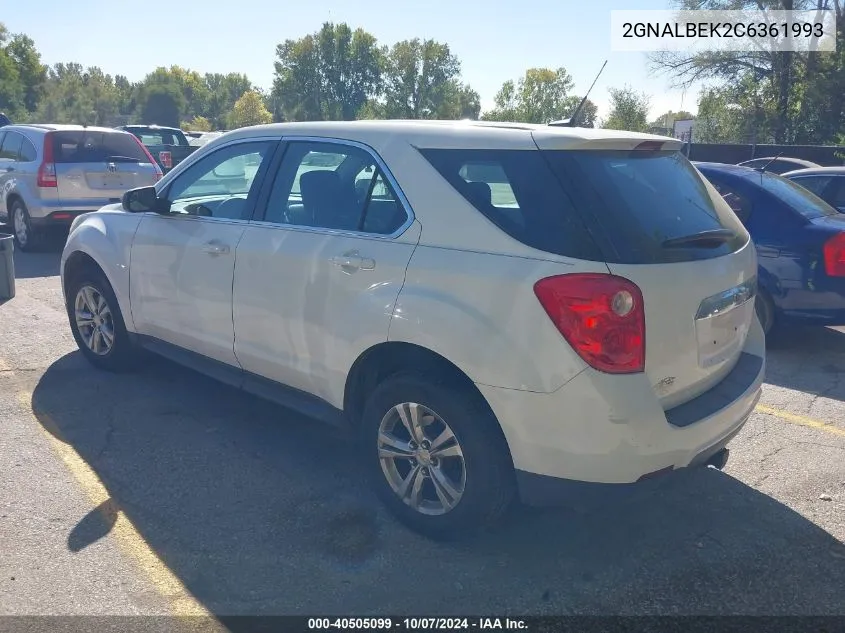 2012 Chevrolet Equinox Ls VIN: 2GNALBEK2C6361993 Lot: 40505099