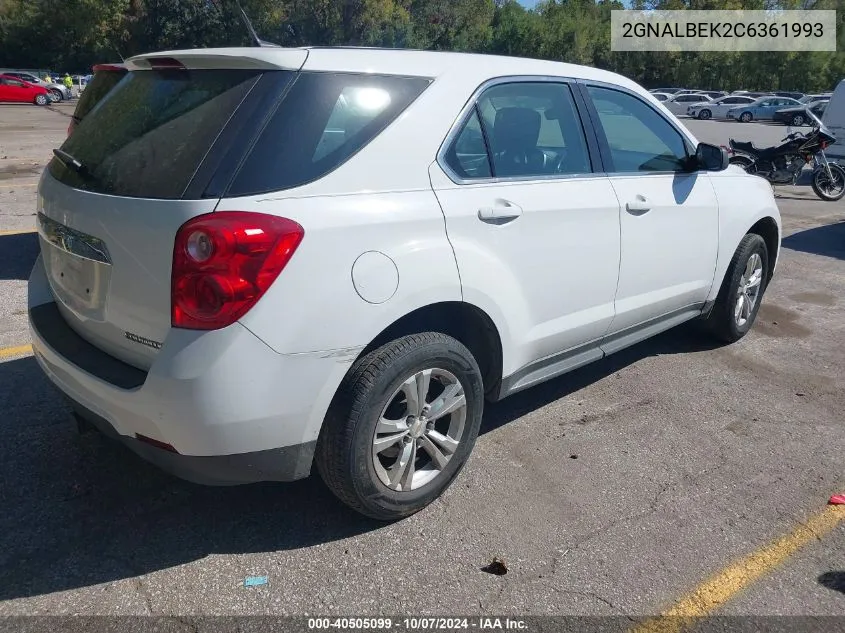 2012 Chevrolet Equinox Ls VIN: 2GNALBEK2C6361993 Lot: 40505099