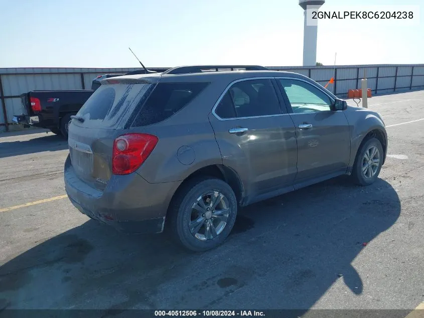 2012 Chevrolet Equinox Lt VIN: 2GNALPEK8C6204238 Lot: 40512506