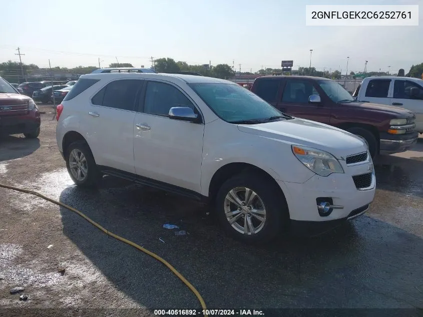 2012 Chevrolet Equinox Ltz VIN: 2GNFLGEK2C6252761 Lot: 40516892