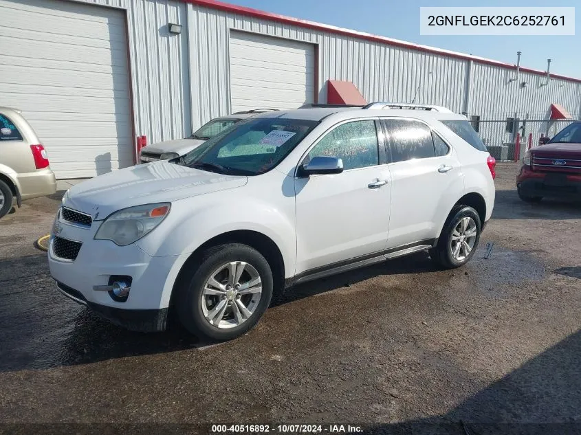 2012 Chevrolet Equinox Ltz VIN: 2GNFLGEK2C6252761 Lot: 40516892