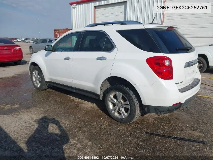 2012 Chevrolet Equinox Ltz VIN: 2GNFLGEK2C6252761 Lot: 40516892