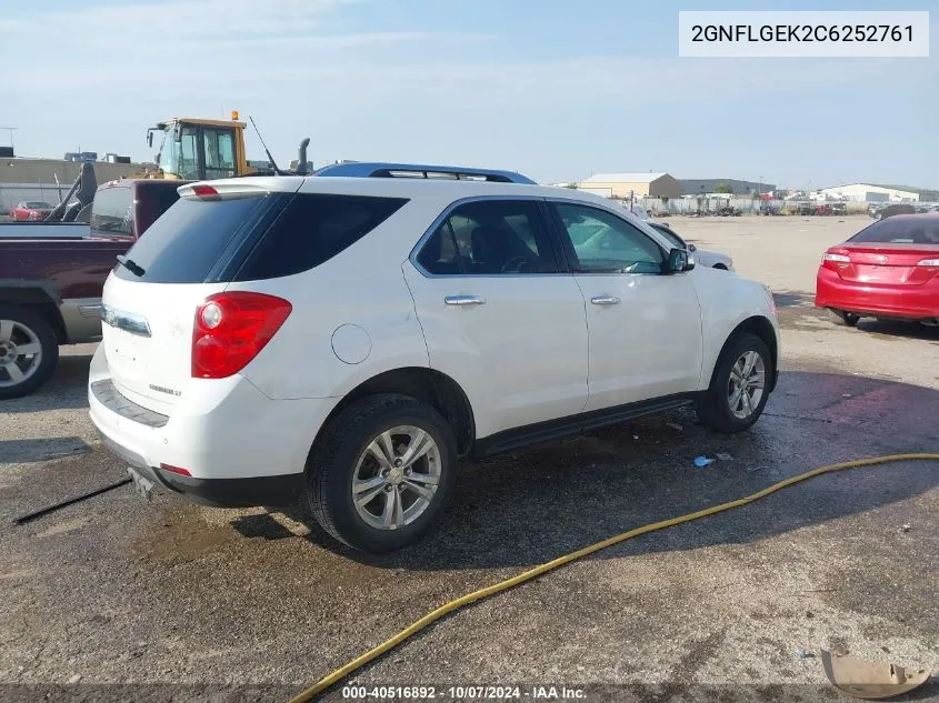 2012 Chevrolet Equinox Ltz VIN: 2GNFLGEK2C6252761 Lot: 40516892