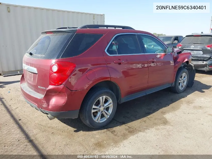 2012 Chevrolet Equinox 2Lt VIN: 2GNFLNE59C6340401 Lot: 40538193