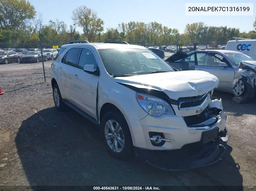 2012 Chevrolet Equinox Lt VIN: 2GNALPEK7C1316199 Lot: 40543631