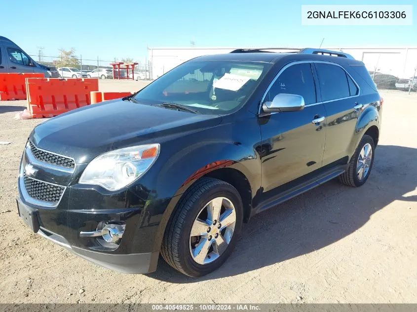 2012 Chevrolet Equinox Ltz VIN: 2GNALFEK6C6103306 Lot: 40549525