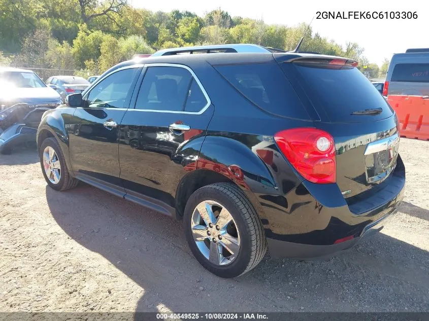 2012 Chevrolet Equinox Ltz VIN: 2GNALFEK6C6103306 Lot: 40549525