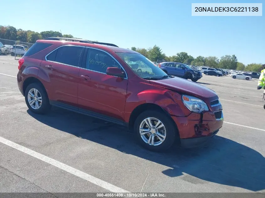 2012 Chevrolet Equinox 1Lt VIN: 2GNALDEK3C6221138 Lot: 40551408