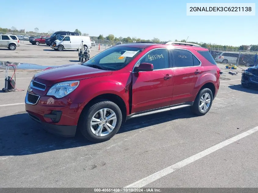 2012 Chevrolet Equinox 1Lt VIN: 2GNALDEK3C6221138 Lot: 40551408