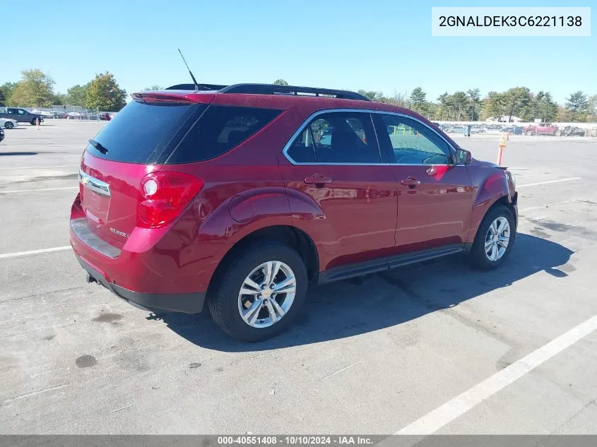 2012 Chevrolet Equinox 1Lt VIN: 2GNALDEK3C6221138 Lot: 40551408