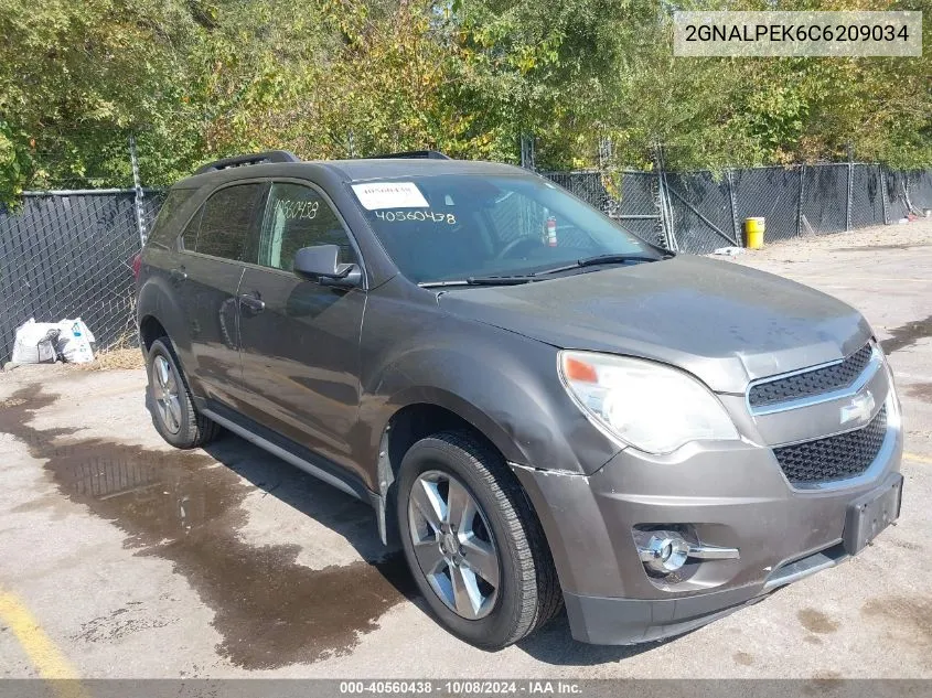 2012 Chevrolet Equinox 2Lt VIN: 2GNALPEK6C6209034 Lot: 40560438