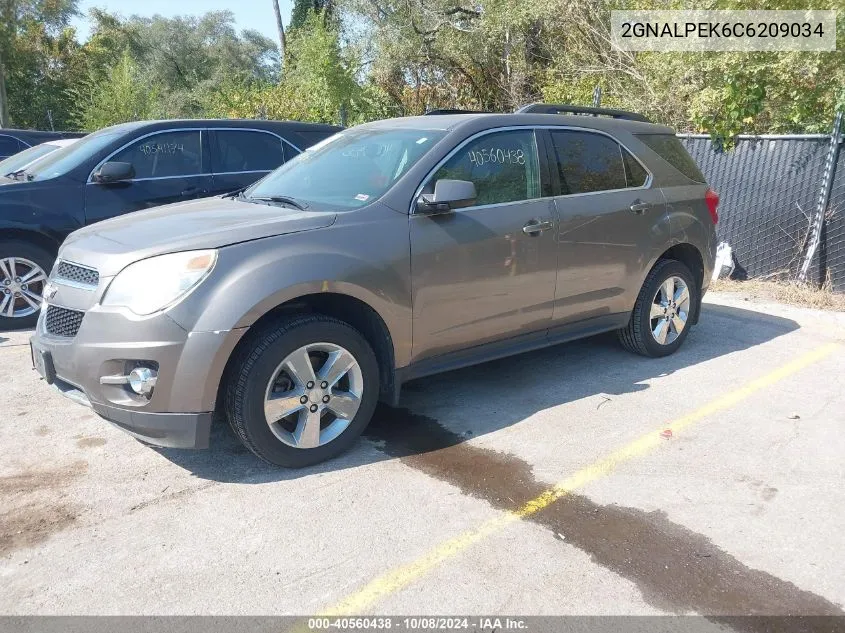 2012 Chevrolet Equinox 2Lt VIN: 2GNALPEK6C6209034 Lot: 40560438