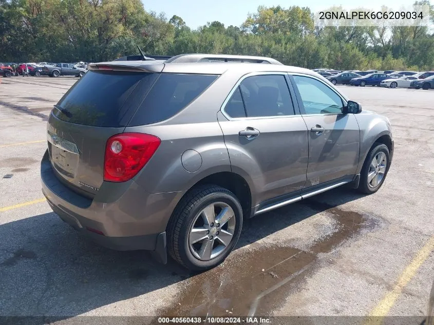 2012 Chevrolet Equinox 2Lt VIN: 2GNALPEK6C6209034 Lot: 40560438