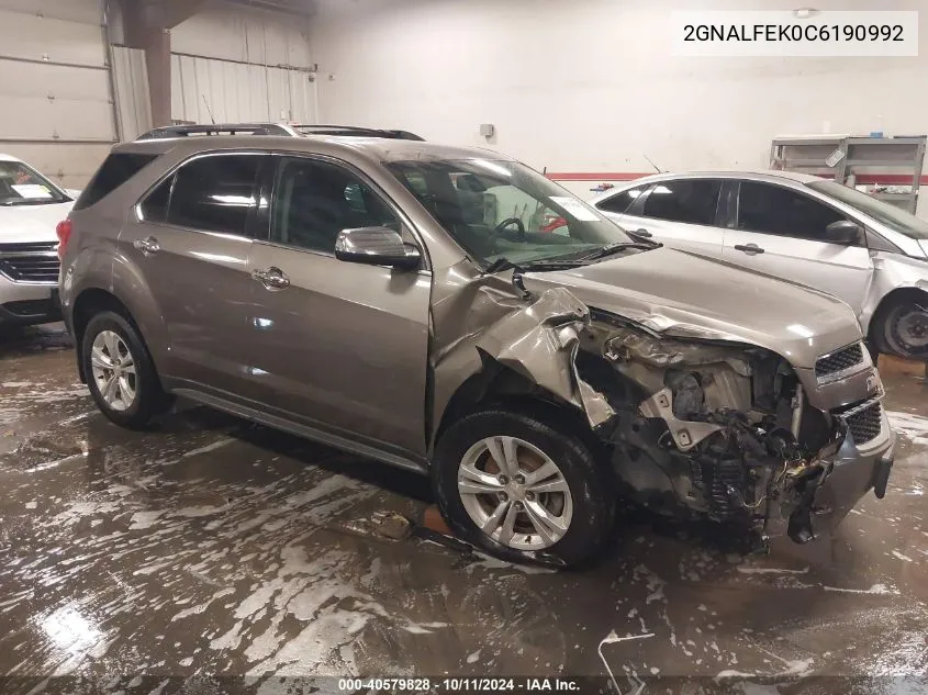 2012 Chevrolet Equinox Ltz VIN: 2GNALFEK0C6190992 Lot: 40579828