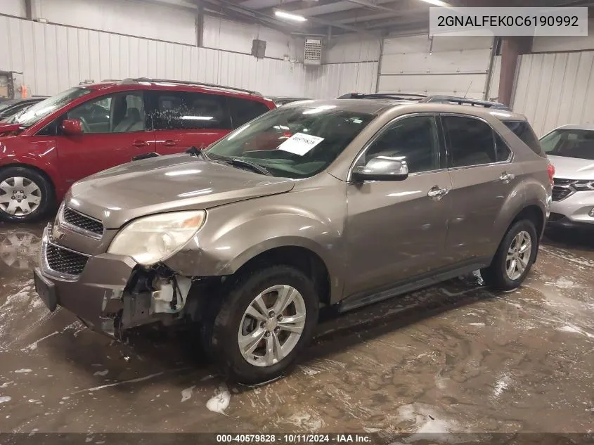 2012 Chevrolet Equinox Ltz VIN: 2GNALFEK0C6190992 Lot: 40579828