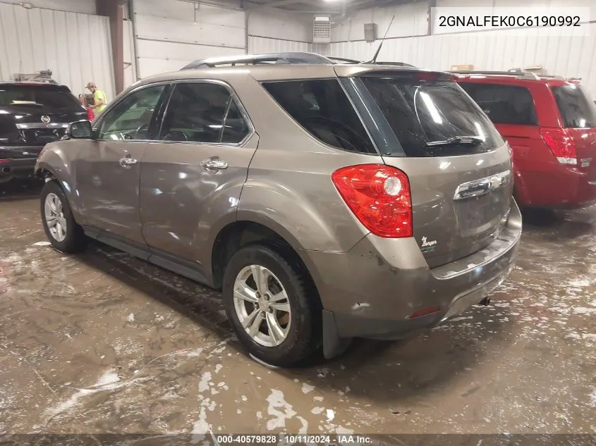 2012 Chevrolet Equinox Ltz VIN: 2GNALFEK0C6190992 Lot: 40579828