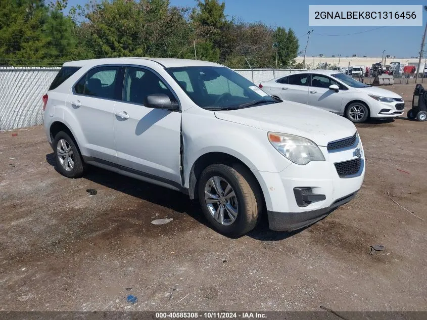 2012 Chevrolet Equinox Ls VIN: 2GNALBEK8C1316456 Lot: 40585308