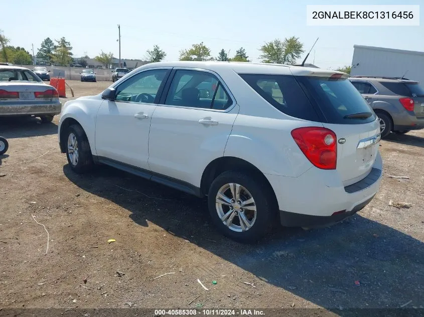 2012 Chevrolet Equinox Ls VIN: 2GNALBEK8C1316456 Lot: 40585308