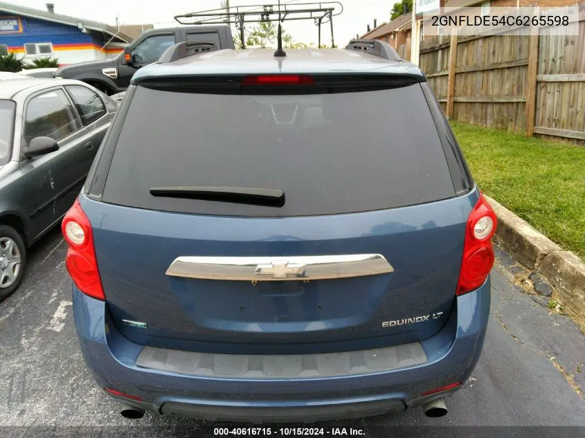 2012 Chevrolet Equinox 1Lt VIN: 2GNFLDE54C6265598 Lot: 40616715