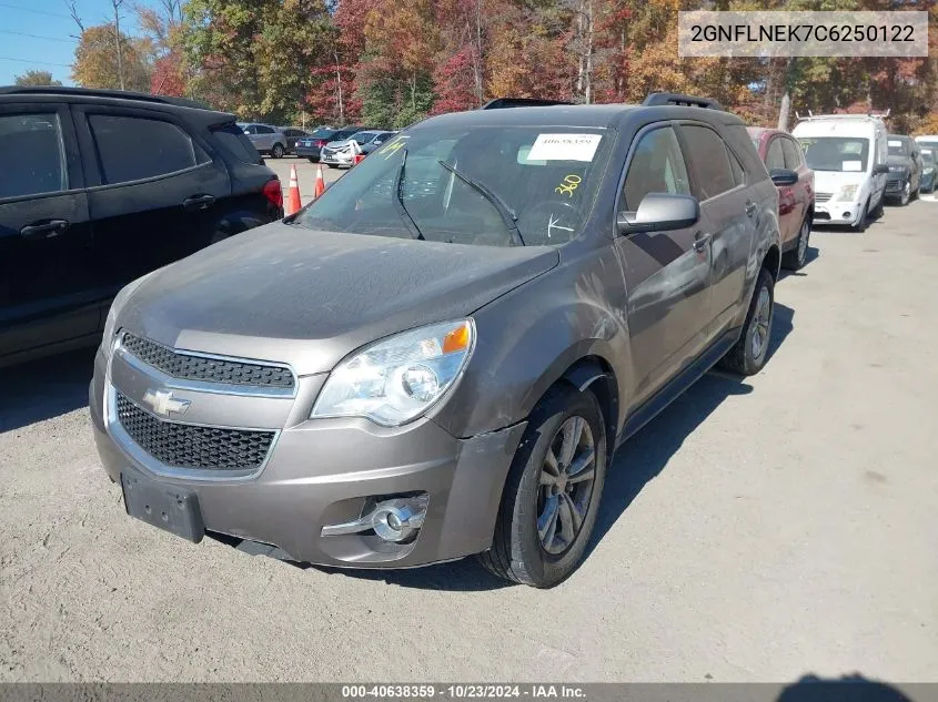 2012 Chevrolet Equinox 2Lt VIN: 2GNFLNEK7C6250122 Lot: 40638359