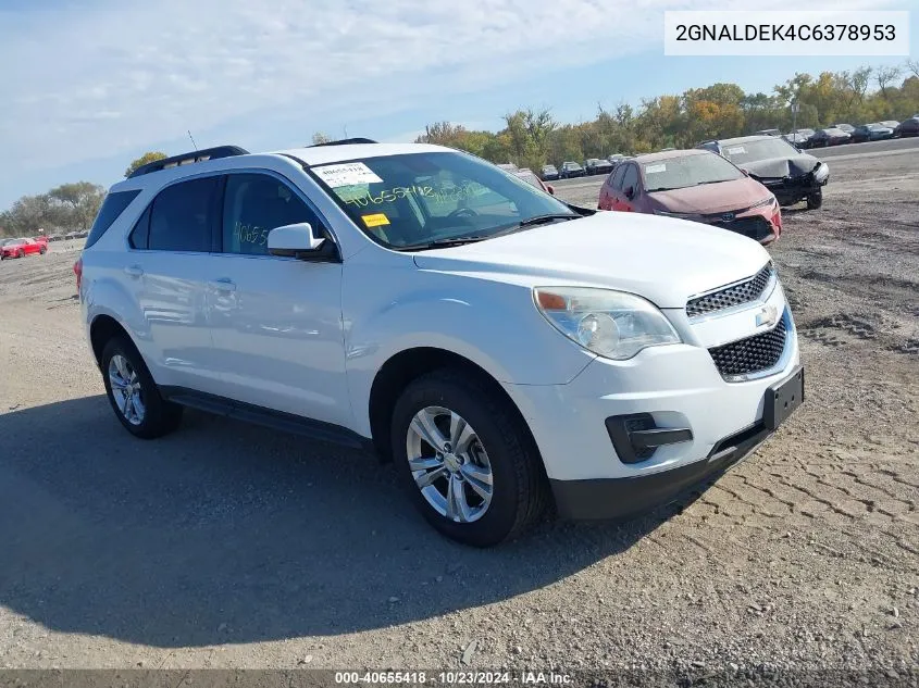 2012 Chevrolet Equinox 1Lt VIN: 2GNALDEK4C6378953 Lot: 40655418