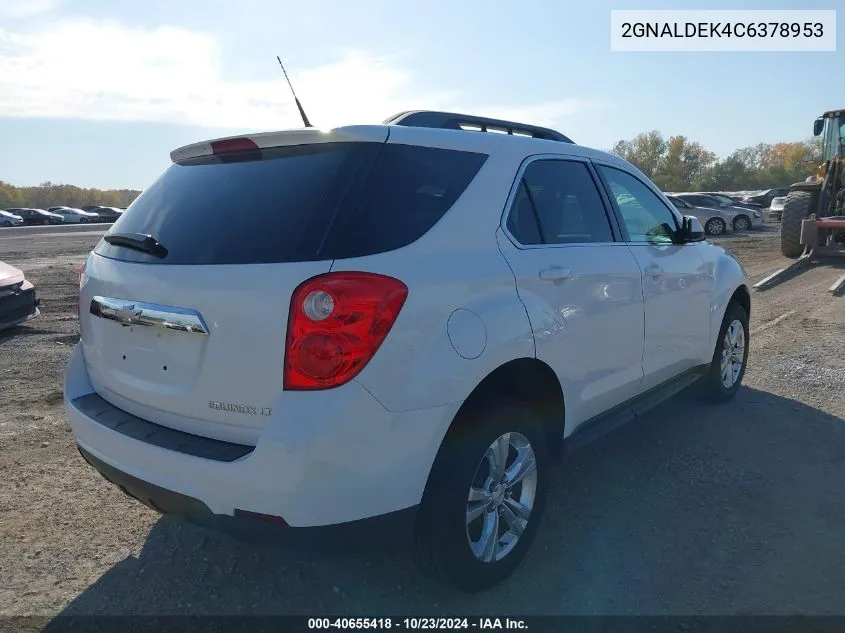 2012 Chevrolet Equinox 1Lt VIN: 2GNALDEK4C6378953 Lot: 40655418